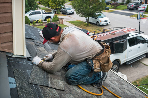 Professional Roofing technician working in Montvale, VA